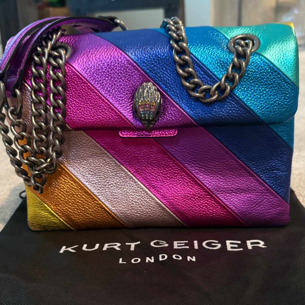 Kurt Geiger Leather Kensington Bag Vibrant Striped Crossbody